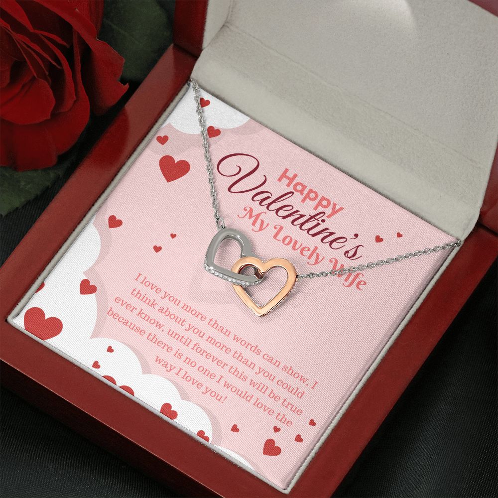 Happy Valentine's My Lovely Wife | Beyond Words - Interlocking Hearts Necklace