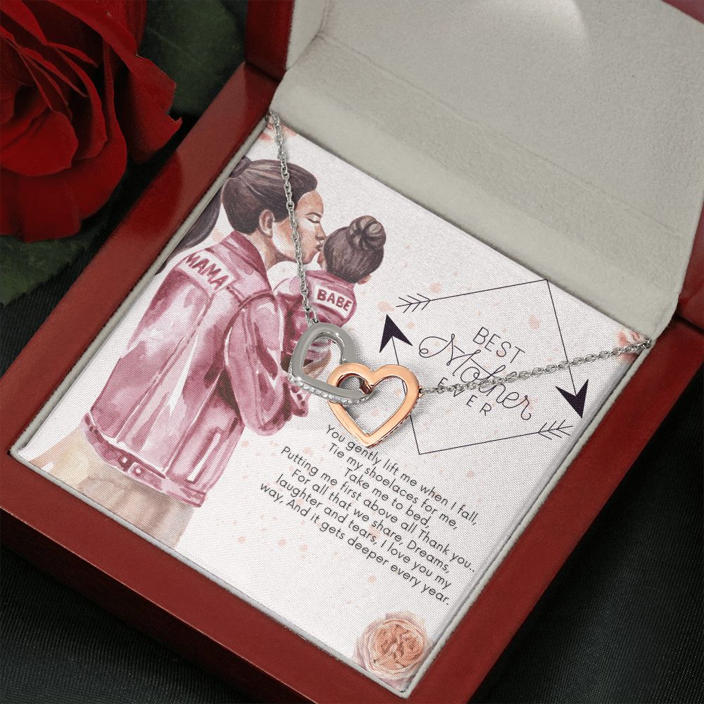 Happy Mother's Day | Best Mother Ever - Interlocking Hearts Necklace