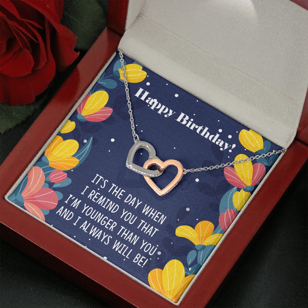 To My Sister | For my sister, the light of my life, on her birthday - Interlocking Hearts Necklace