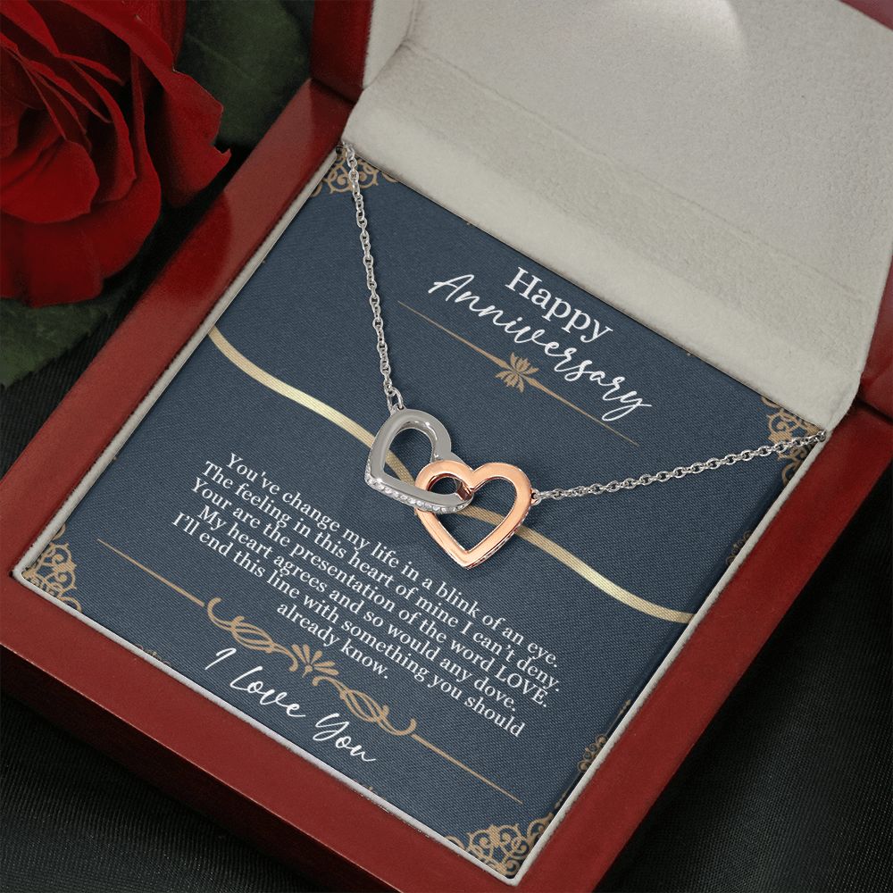 Happy Anniversary | You are the presentation of the word LOVE - Interlocking Hearts Necklace