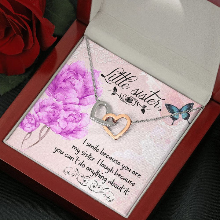 To My Sister | Why My Sister Makes Me Smile - Interlocking Hearts Necklace