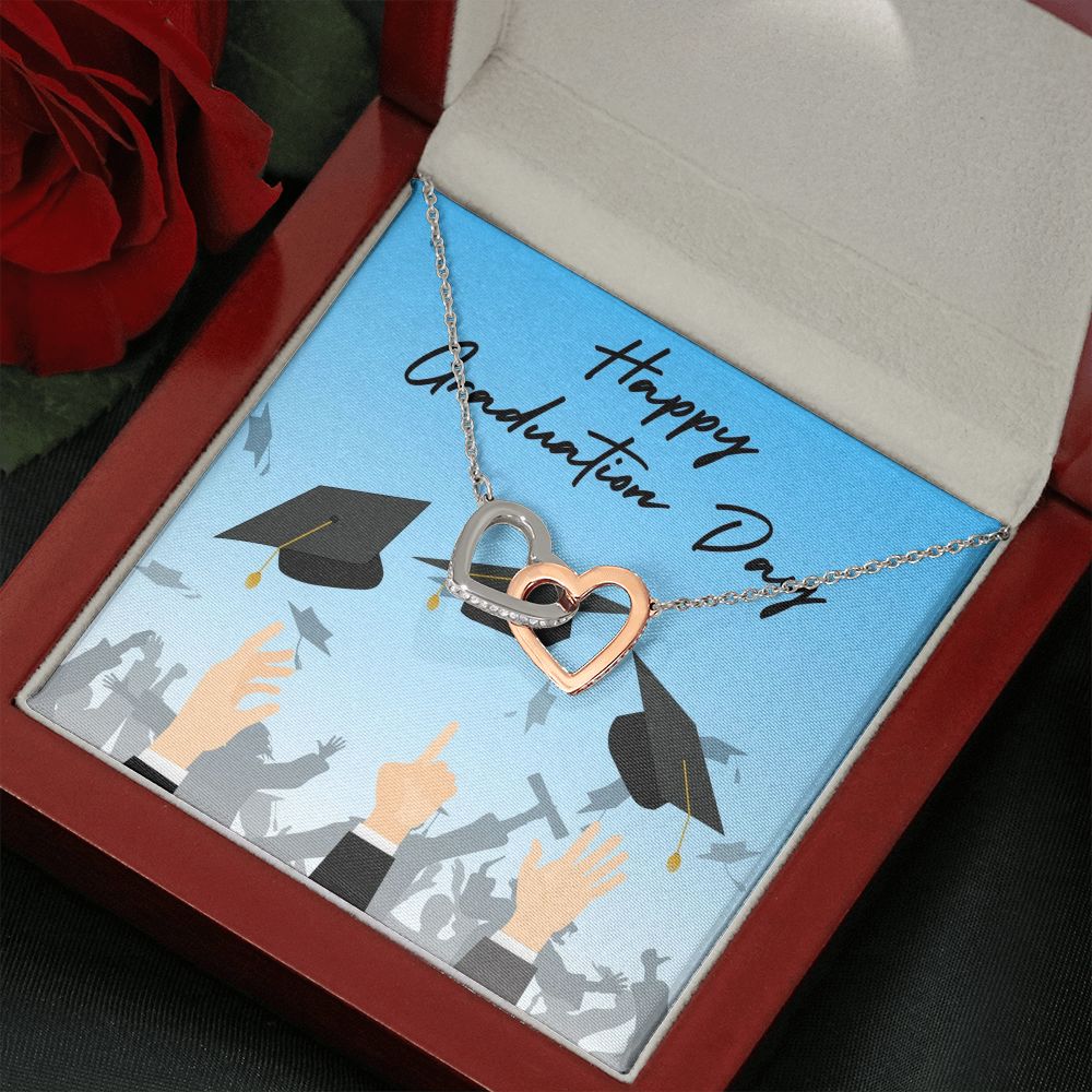 Happy Graduation | The World Awaits - Interlocking Hearts Necklace