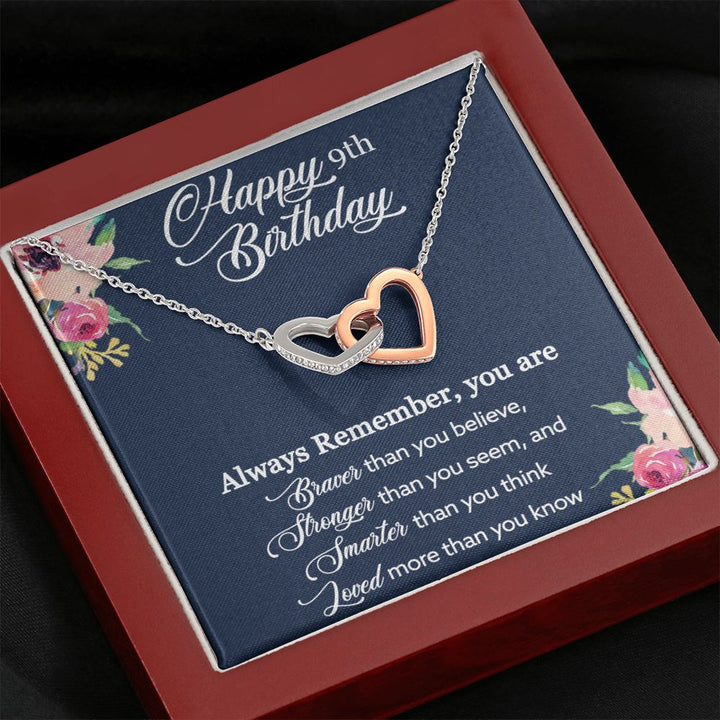 Happy 9th Birthday | Always Remember you are loved more than you know - Interlocking Hearts Necklace