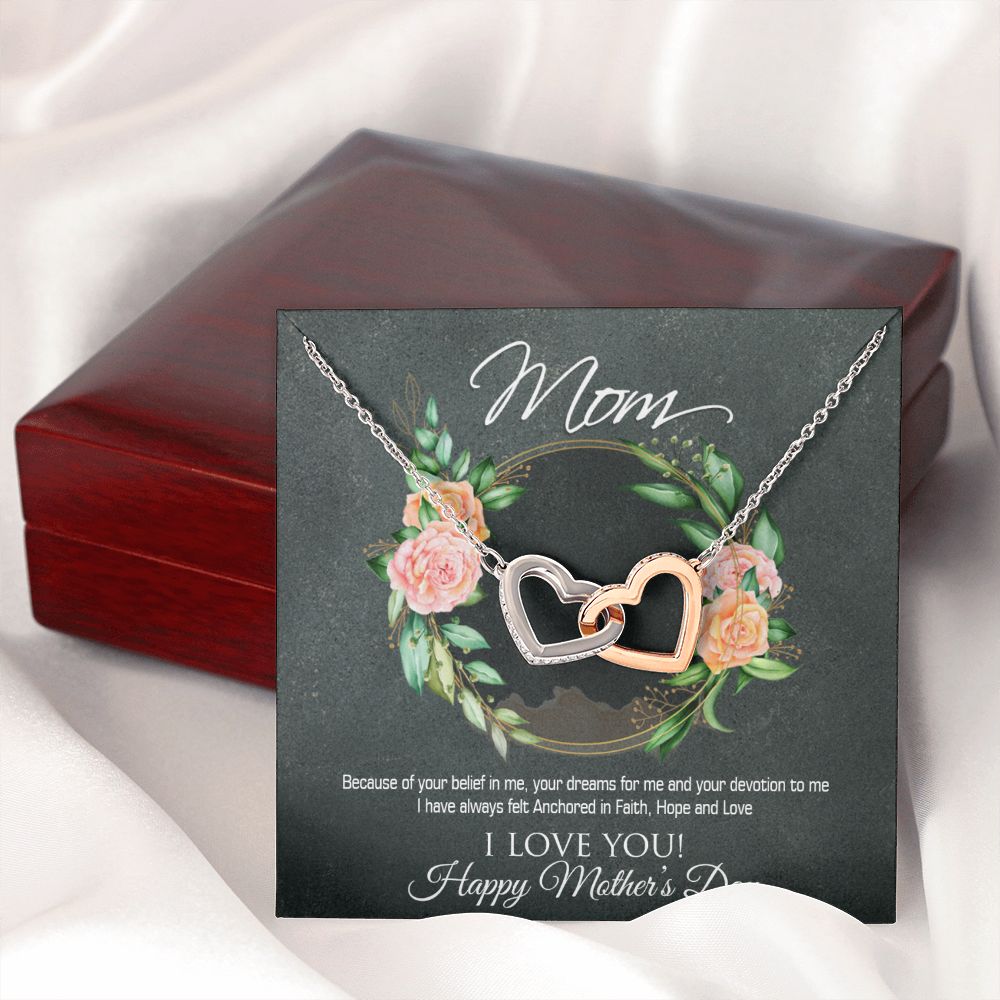 Happy Mother's Day | Anchored in Faith, Hope and Love - Interlocking Hearts Necklace