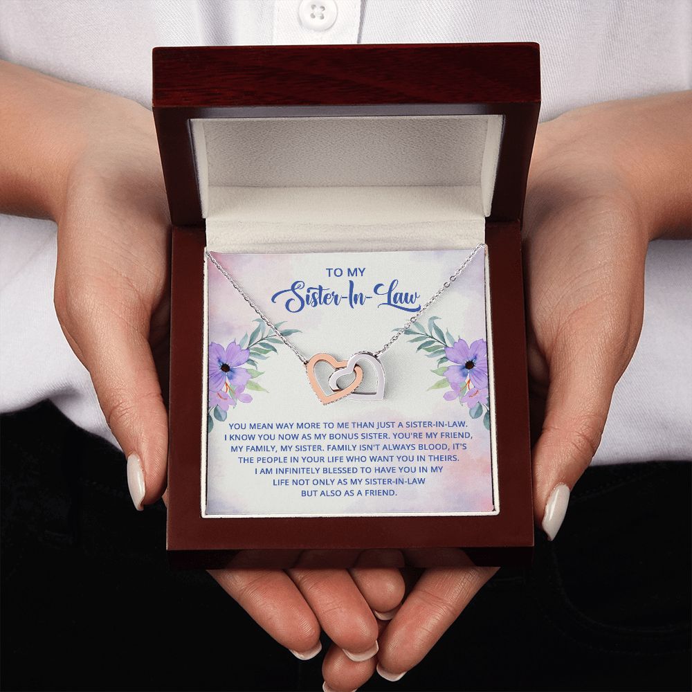 To My Sister-In-Law | A Sisterly Love - Interlocking Hearts Necklace