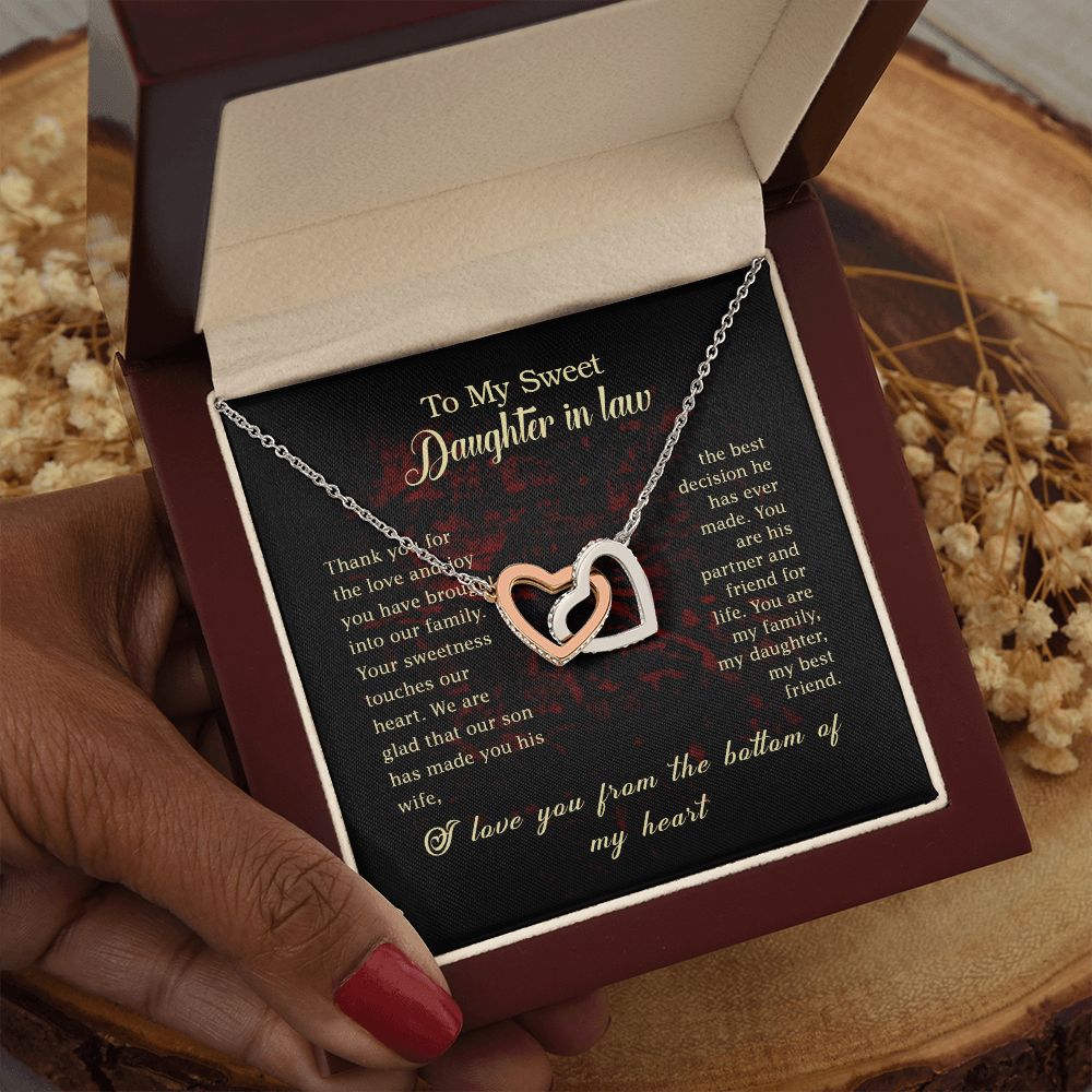 To My Daughter in Law | My Sweet Daughter in Law - Interlocking Hearts Necklace