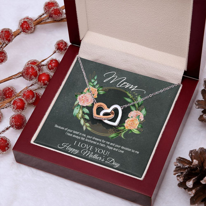 Happy Mother's Day | Anchored in Faith, Hope and Love - Interlocking Hearts Necklace