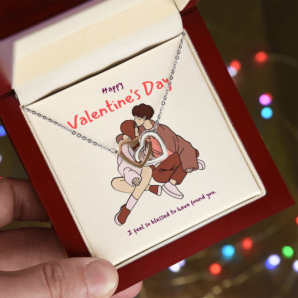 Happy Valentine's Day | You Are My Forever Valentine - Interlocking Hearts Necklace