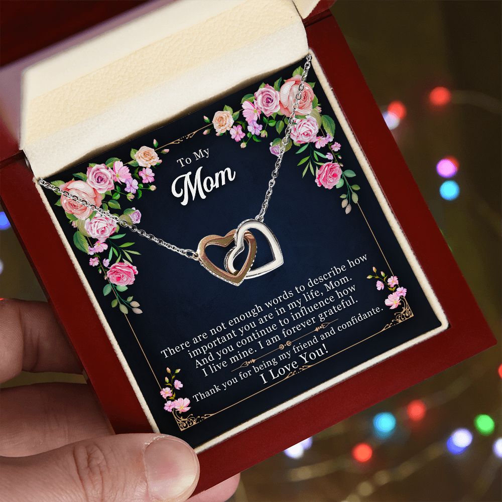 To My Mom | Thanks for Being the Best Mom - Interlocking Hearts Necklace