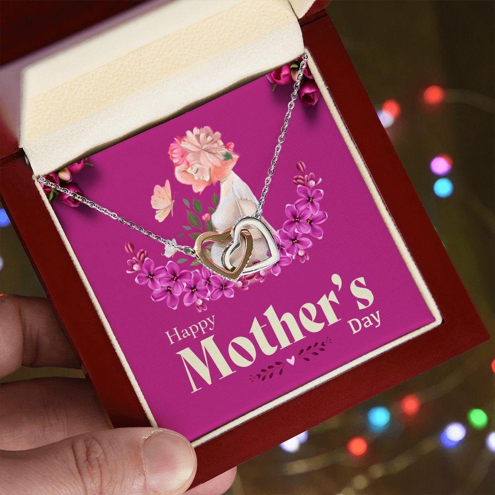 Happy Mother's Day | World's Best Expectant Mom - Interlocking Hearts Necklace