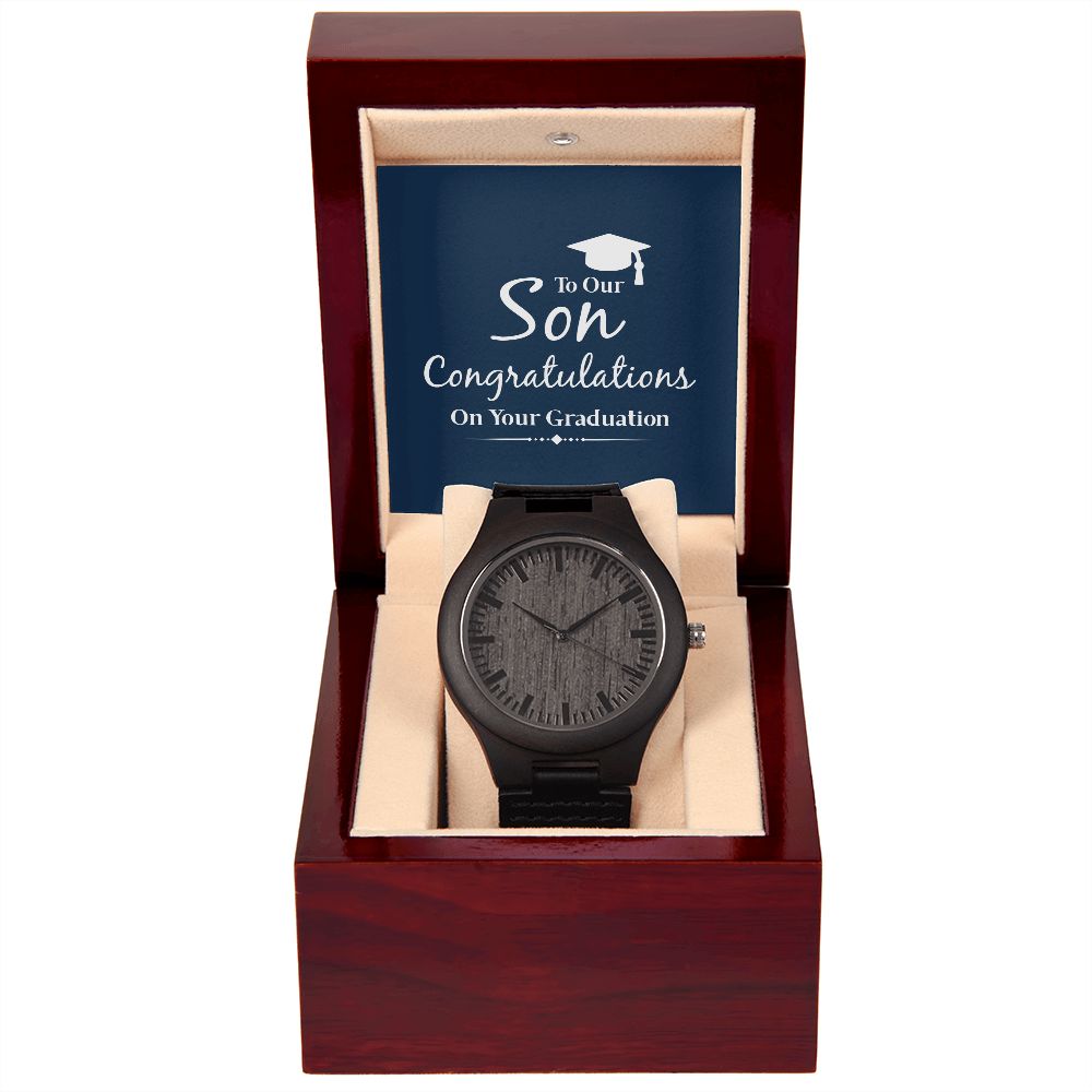 To Our Son | Congratulations on Your graduation - Wooden Watch
