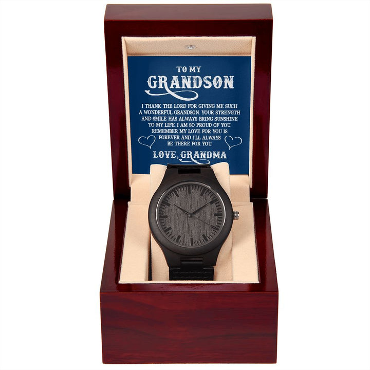 To My Grandson | I Thank the LORD for giving me such - Wooden Watch