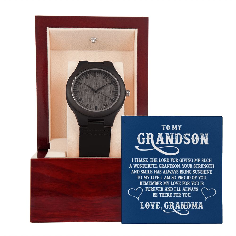 To My Grandson | I Thank the LORD for giving me such - Wooden Watch
