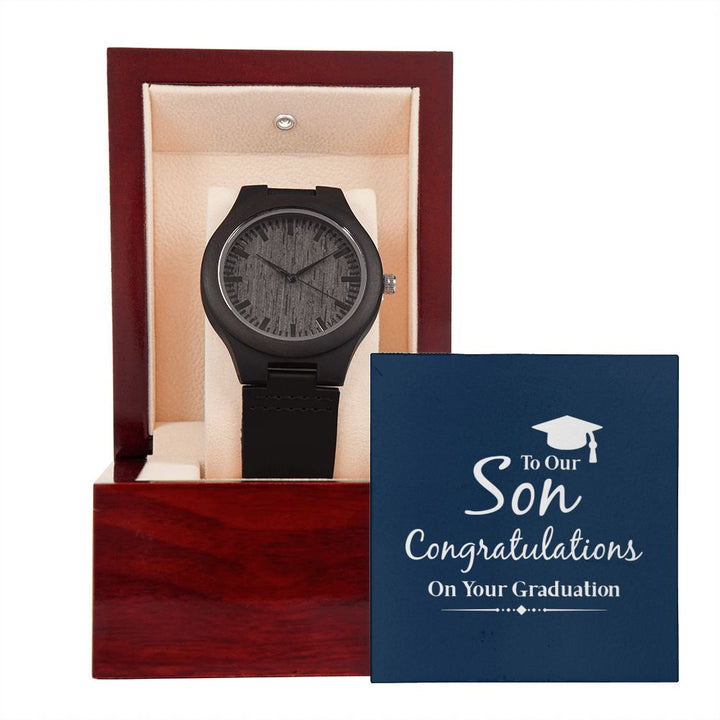 To Our Son | Congratulations on Your graduation - Wooden Watch