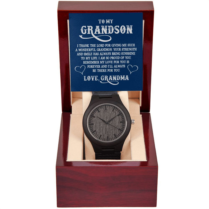 To My Grandson | I Thank the LORD for giving me such - Wooden Watch