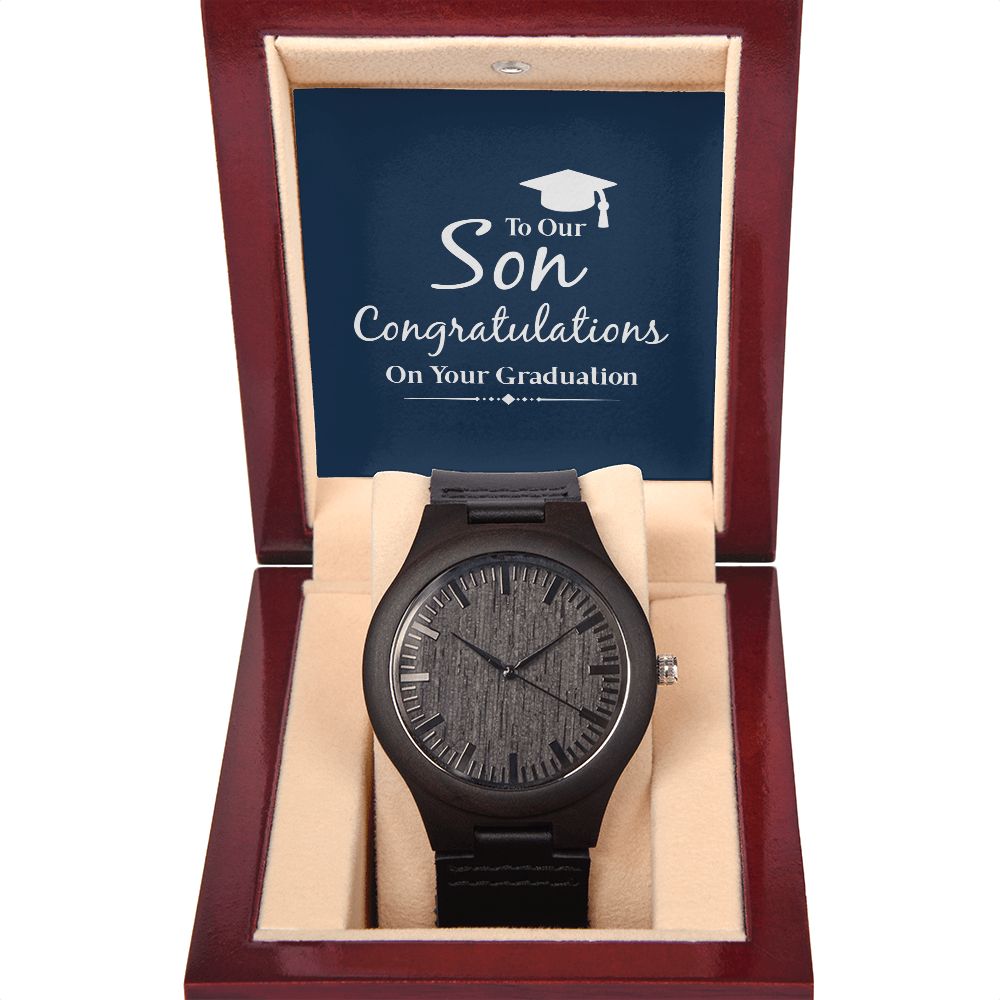 To Our Son | Congratulations on Your graduation - Wooden Watch
