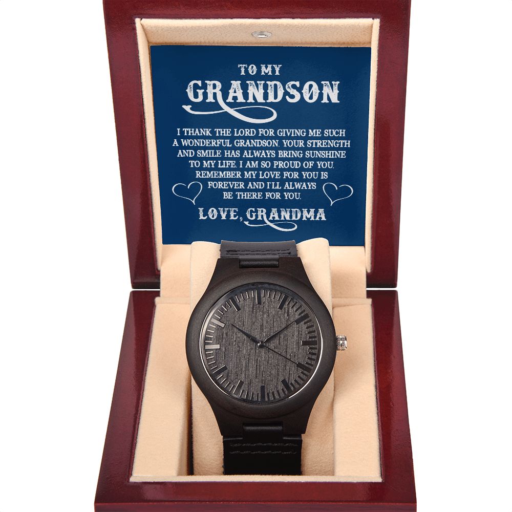 To My Grandson | I Thank the LORD for giving me such - Wooden Watch