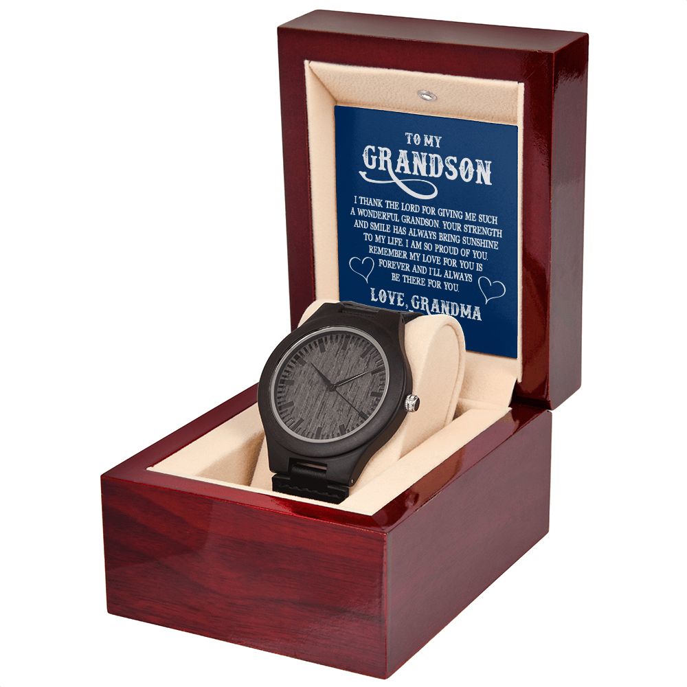 To My Grandson | I Thank the LORD for giving me such - Wooden Watch