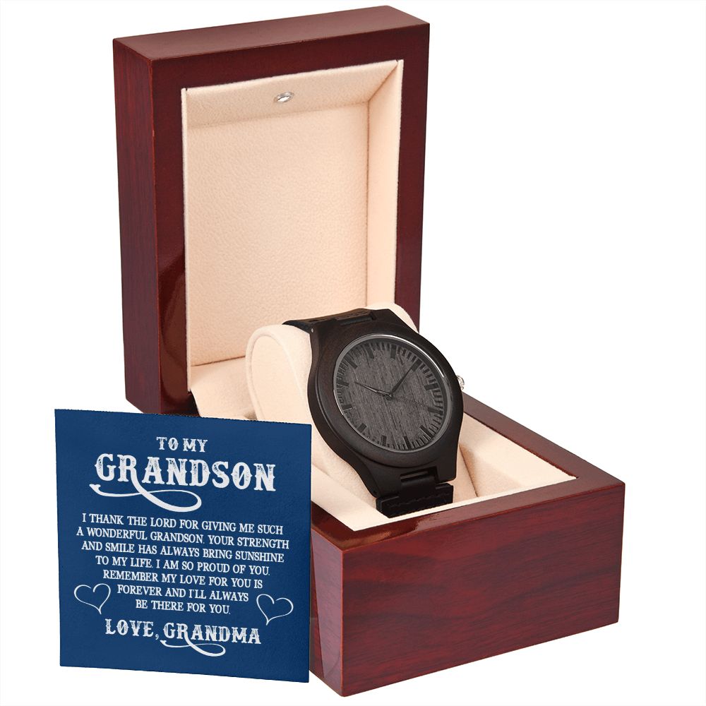 To My Grandson | I Thank the LORD for giving me such - Wooden Watch