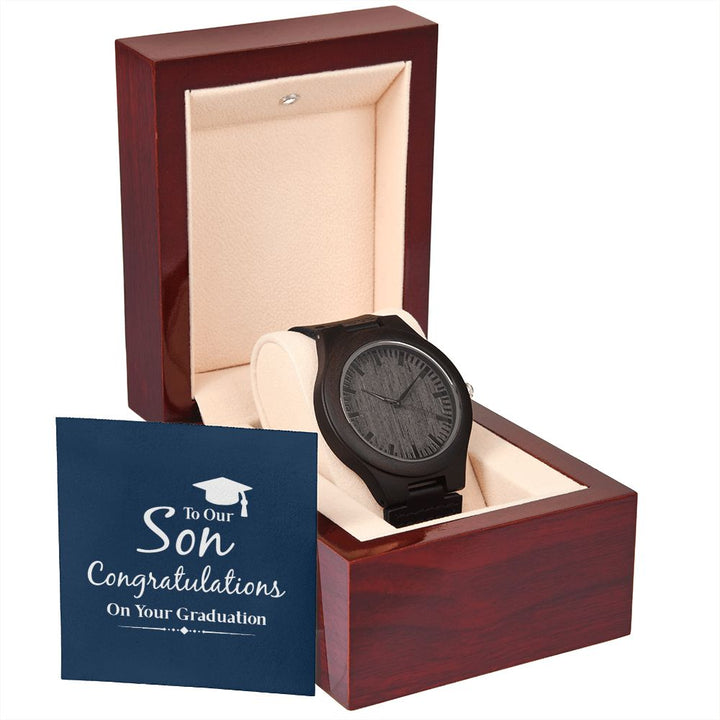 To Our Son | Congratulations on Your graduation - Wooden Watch