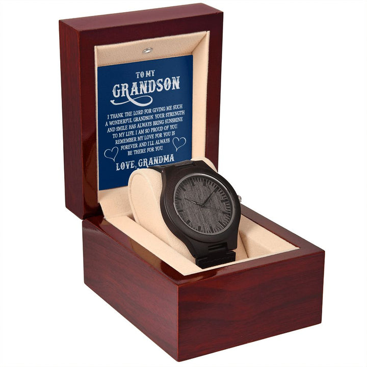 To My Grandson | I Thank the LORD for giving me such - Wooden Watch