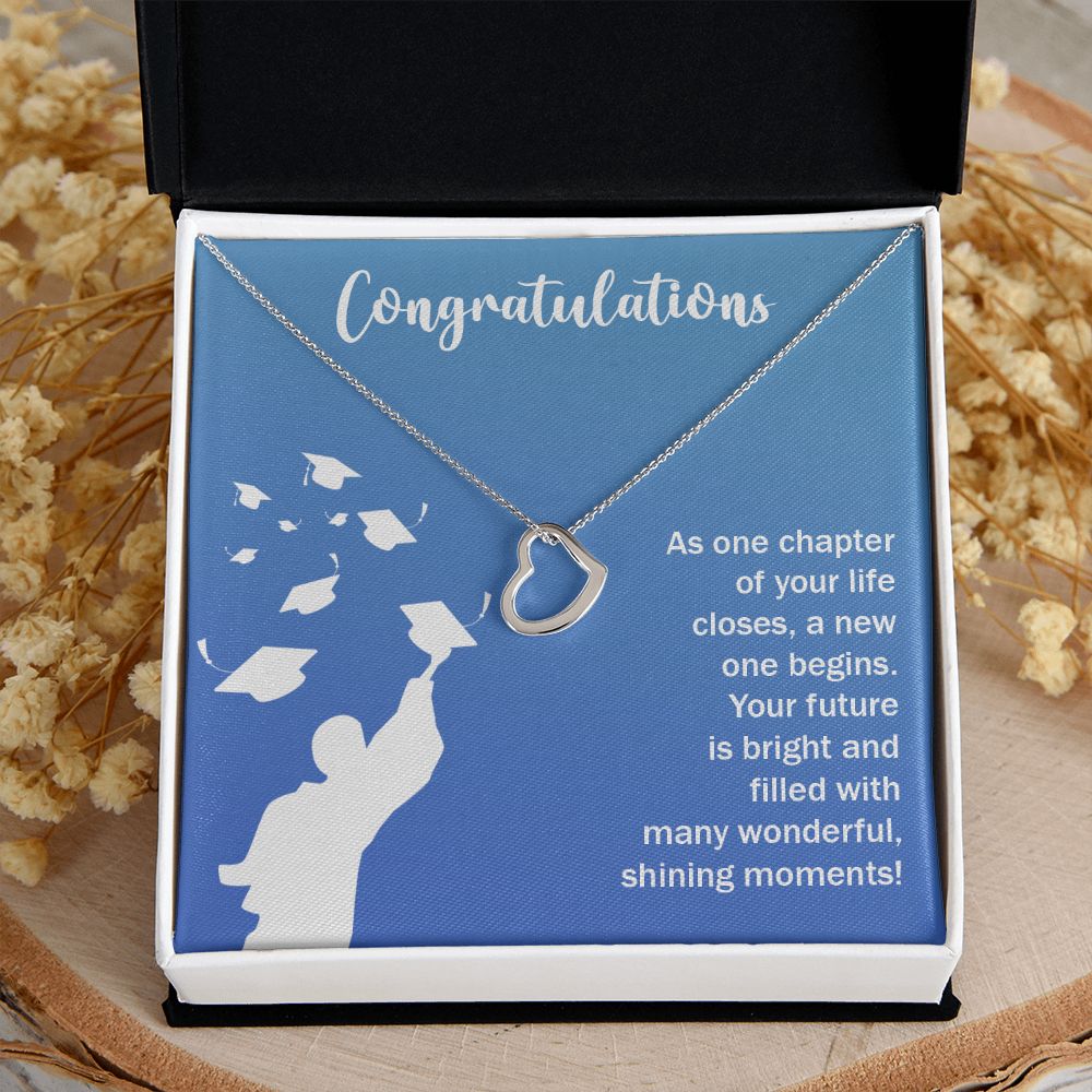 Happy Graduation | Your Journey Has Only Just Begun, Grad! Keep Climbing - Delicate Heart Necklace