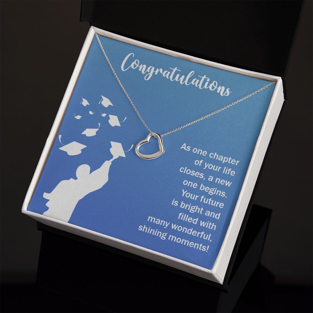 Happy Graduation | Your Journey Has Only Just Begun, Grad! Keep Climbing - Delicate Heart Necklace