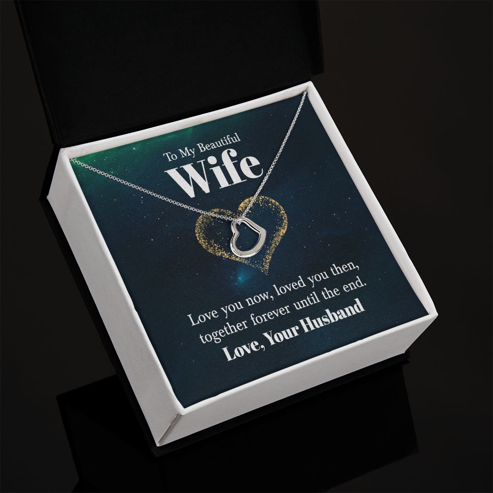 To My Beautiful Wife | Love You Now - Delicate Heart Necklace