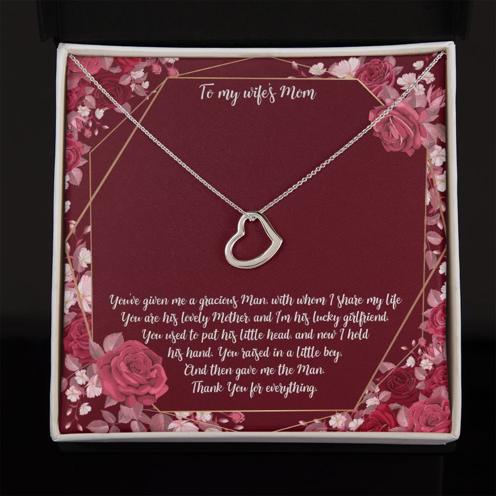 To My Mother-in-Law | Thank you for everything - Delicate Heart Necklace