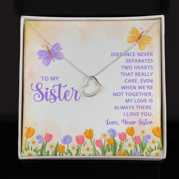 To My Sister | For the one who always sees the best in me - Delicate Heart Necklace