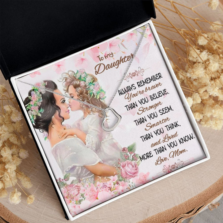 To My Daughter | Love That Surpasses Understanding - Delicate Heart Necklace