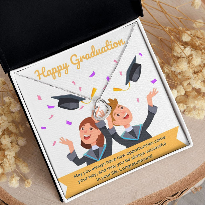 Happy Graduation | Keep Reaching Higher - Delicate Heart Necklace
