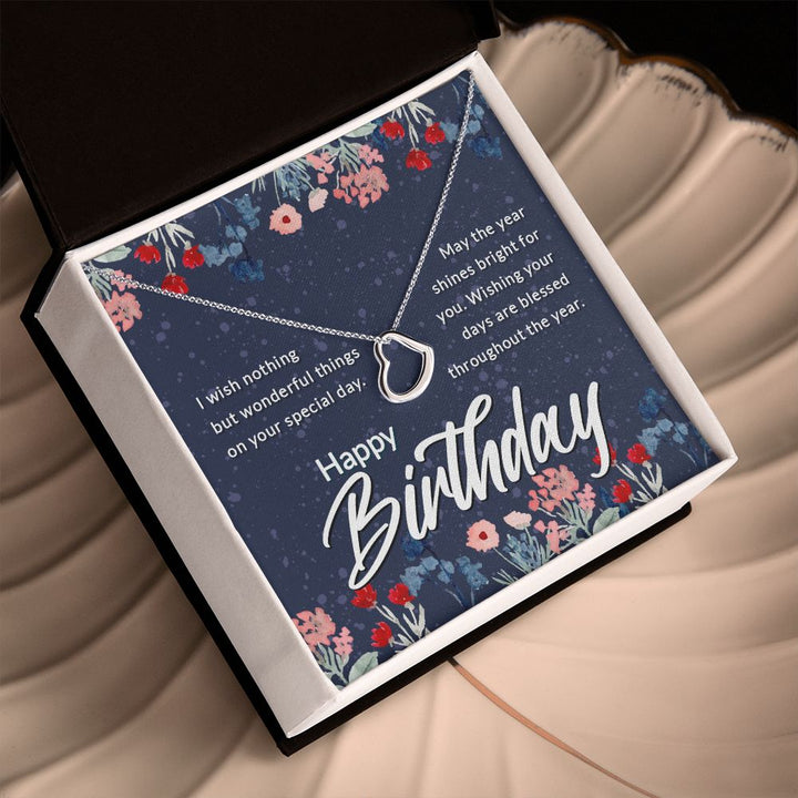 Happy Birthday | May the year shines bright for You - Delicate Heart Necklace