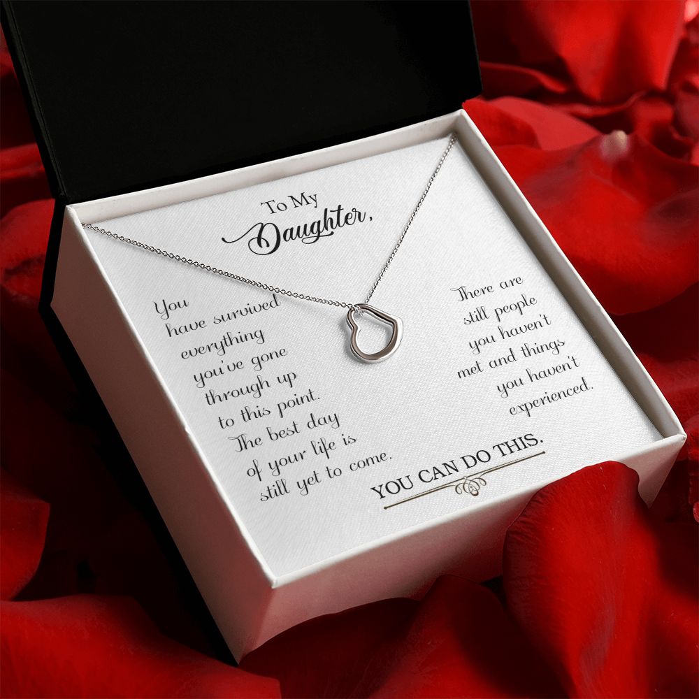 To My Daughter | You Can Do This - Delicate Heart Necklace