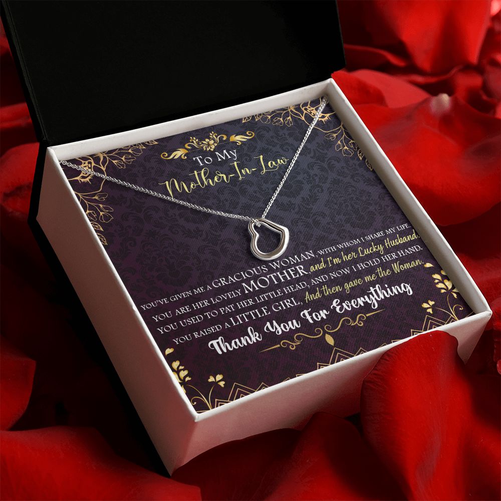 To My Mother-in-Law | For the Most Caring and Loving - Delicate Heart Necklace