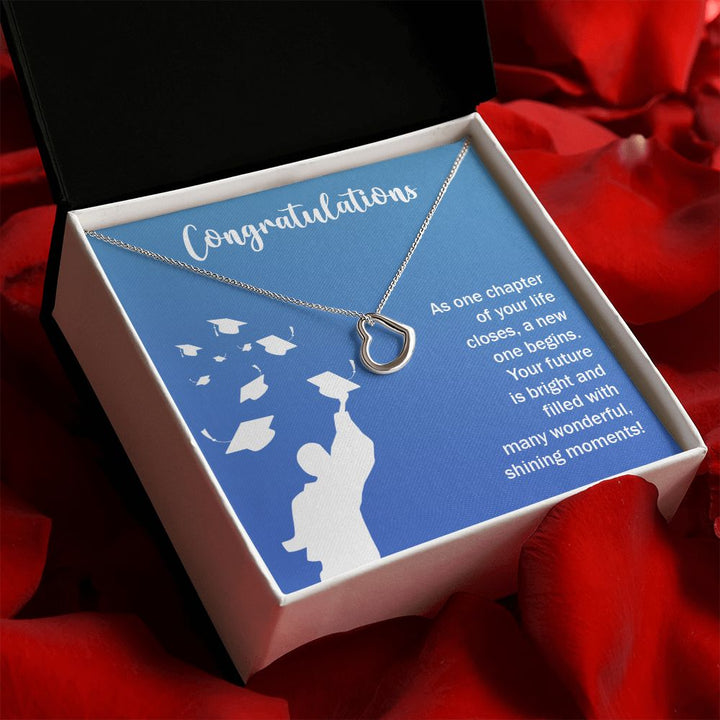 Happy Graduation | Your Journey Has Only Just Begun, Grad! Keep Climbing - Delicate Heart Necklace