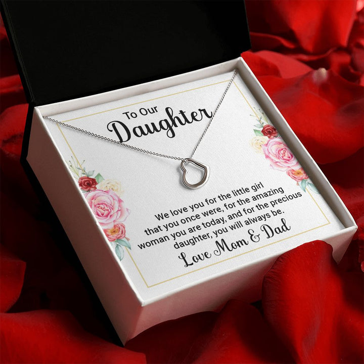 To Our Daughter | We Love You - Delicate Heart Necklace