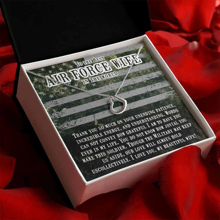 To My Air Force Wife | I am so proud of you and everything you do - Delicate Heart Necklace