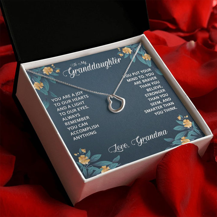 To My Granddaughter | Granddaughters Make the World a Better Place - Delicate Heart Necklace