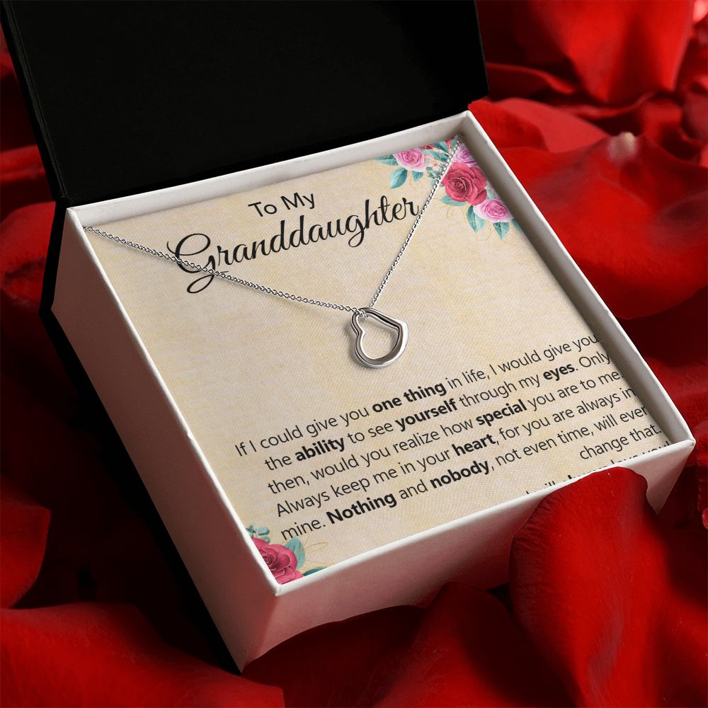 To My Granddaughter | The Unchanging Connection We Share - Delicate Heart Necklace