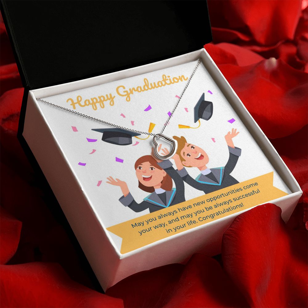 Happy Graduation | Keep Reaching Higher - Delicate Heart Necklace