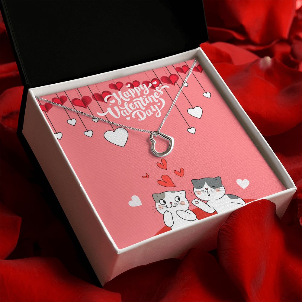 Happy Valentine's Day | I Love You More Than Words Can Say- Delicate Heart Necklace