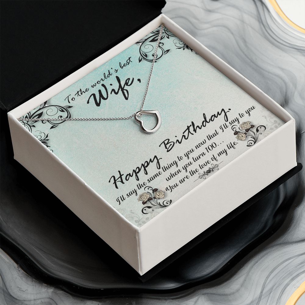To My Wife | The World's best Wife - Delicate Heart Necklace