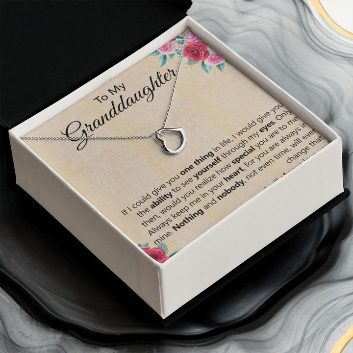 To My Granddaughter | The Unchanging Connection We Share - Delicate Heart Necklace