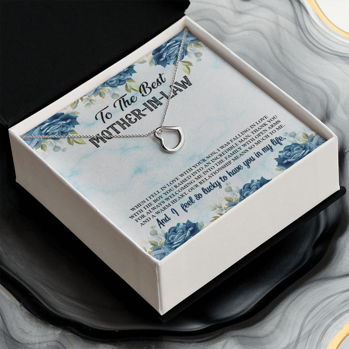 To My Mother-In-Law | Your Love is a Gift to Us All - Delicate Heart Necklace