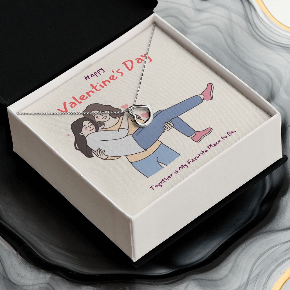 Happy Valentine's | All of Me, Loves All of You LGBTQ for Women - Delicate Heart Necklace