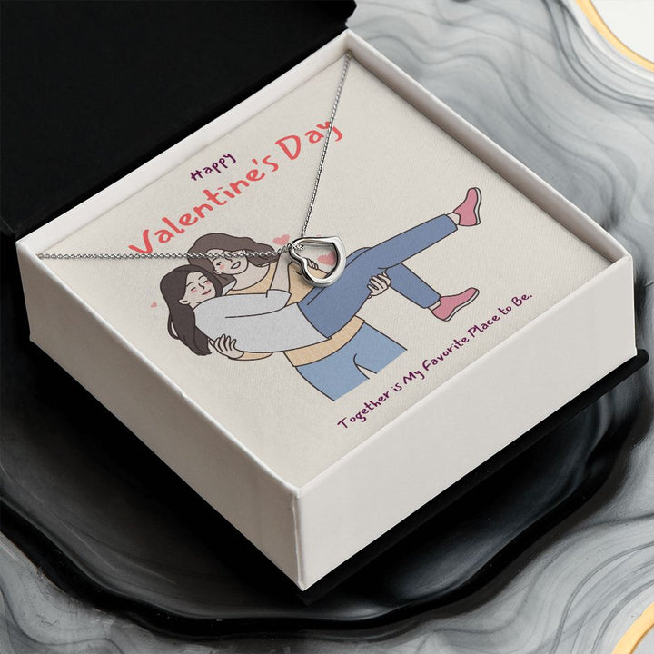 Happy Valentine's | All of Me, Loves All of You LGBTQ for Women - Delicate Heart Necklace