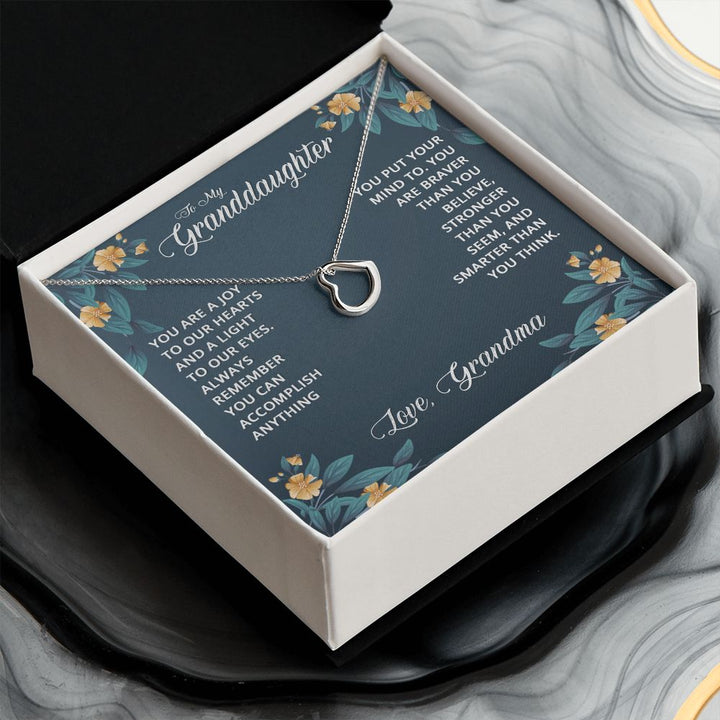 To My Granddaughter | Granddaughters Make the World a Better Place - Delicate Heart Necklace
