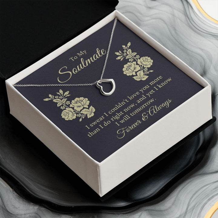 To My Soulmate | I swear I couldn't Love You - Delicate Heart Necklace