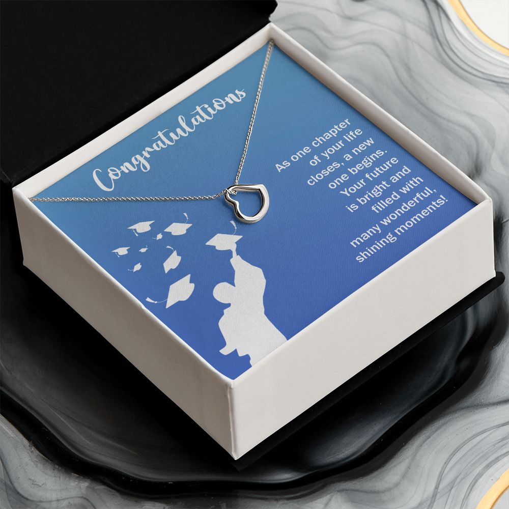 Happy Graduation | Your Journey Has Only Just Begun, Grad! Keep Climbing - Delicate Heart Necklace